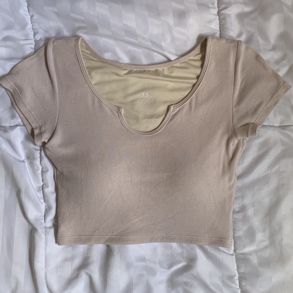 Beige Crop Top